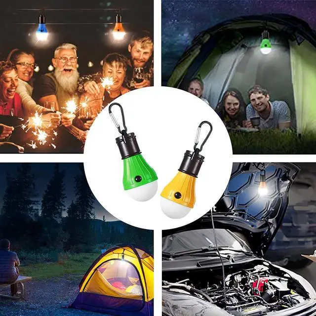 Alt view image 2 of 6 - _Mega Brand LED Camping Tent Lantern, Portable Outdoor Waterproof Emergency Light Bulb, Battery Powered with Clip Hook, Super Bright, for Hiking, PartyCamping, Fishing, Power Failure