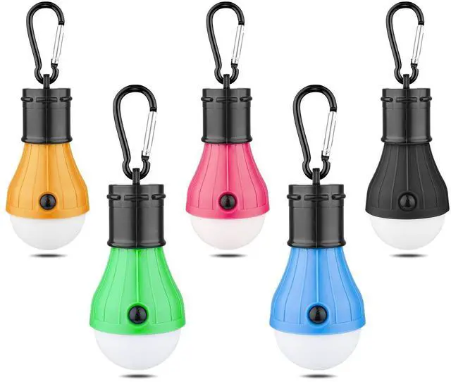 Main image of _Mega Brand LED Camping Tent Lantern, Portable Outdoor Waterproof Emergency Light Bulb, Battery Powered with Clip Hook, Super Bright, for Hiking, PartyCamping, Fishing, Power Failure