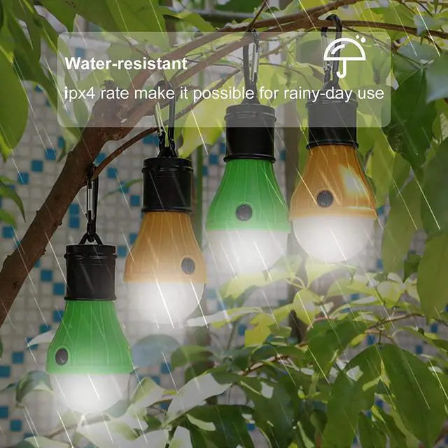 Alt view image 3 of 6 - _Mega Brand LED Camping Tent Lantern, Portable Outdoor Waterproof Emergency Light Bulb, Battery Powered with Clip Hook, Super Bright, for Hiking, PartyCamping, Fishing, Power Failure