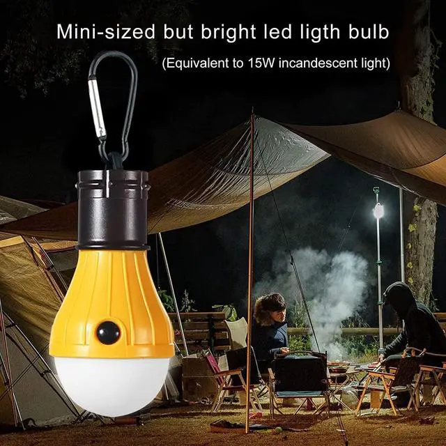 Alt view image 5 of 6 - _Mega Brand LED Camping Tent Lantern, Portable Outdoor Waterproof Emergency Light Bulb, Battery Powered with Clip Hook, Super Bright, for Hiking, PartyCamping, Fishing, Power Failure