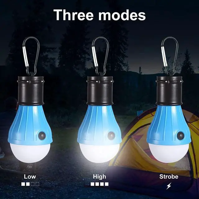 Alt view image 6 of 6 - _Mega Brand LED Camping Tent Lantern, Portable Outdoor Waterproof Emergency Light Bulb, Battery Powered with Clip Hook, Super Bright, for Hiking, PartyCamping, Fishing, Power Failure