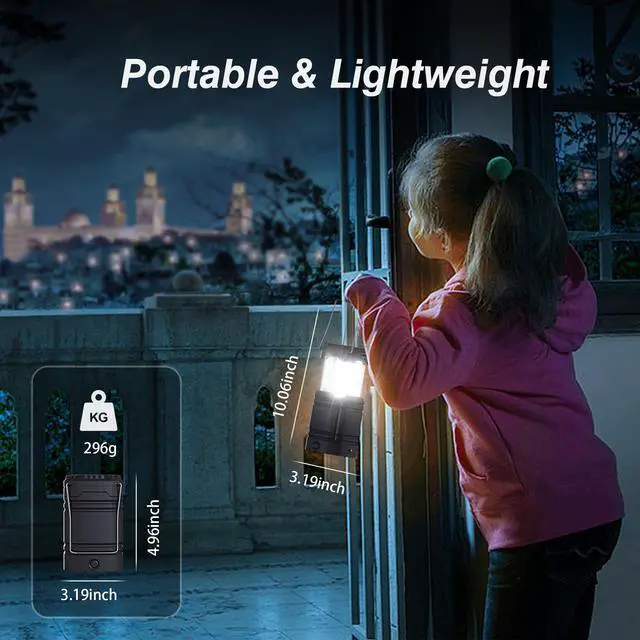 Alt view image 5 of 7 - 3000mAh Large Capacity Hand Crank Solar Camping Lantern, Portable Ultra Bright LED Torch, 23-26 Hours Running Time, USB Charger, Electronic Lantern for Outdoor