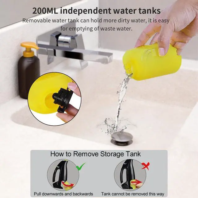 Alt view image 4 of 7 - _Mega Brand Rechargeable Window Vac, Power Window Vacuum Cleaner Set, Window Squeegee Electric Cleaning Tool for Windows, Tiles, Mirrors, 200ml Water Tank
