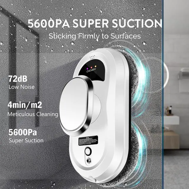 Alt view image 3 of 7 - _Mega Brand Window Cleaner Robot,Smart Glass Cleaning Robotic with 5600Pa Strong Suction,Remote Control Window Cleaning Robot for Windows/Tiles/Class Door