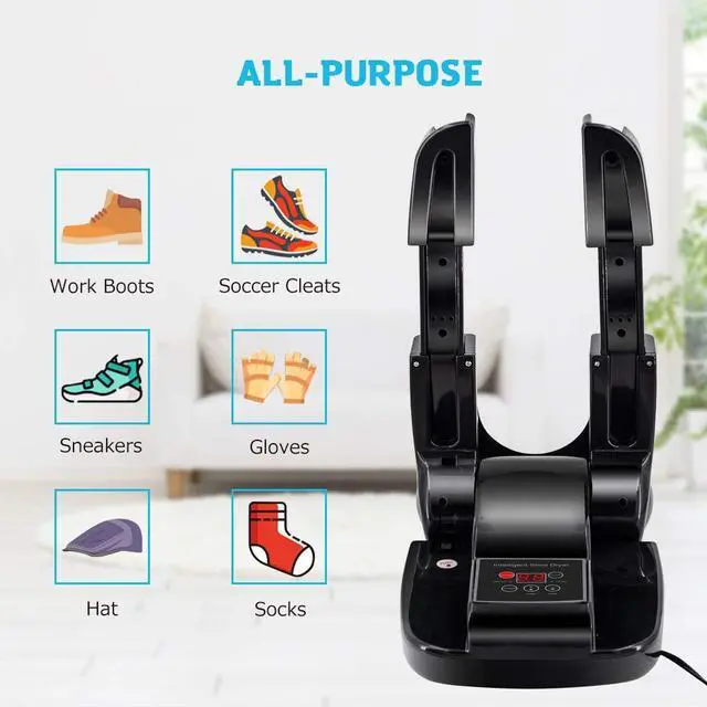 Alt view image 4 of 7 - _Mega Brand Boot Dryer Shoe Dryer Ozone, Glove Dryer & Boot Warmer with Heat Blower, Adjustable Rack and Timer, Folding Design & Quick Drying for Shoes, Gloves, Hats, Socks, Ski Boots (Ozone)