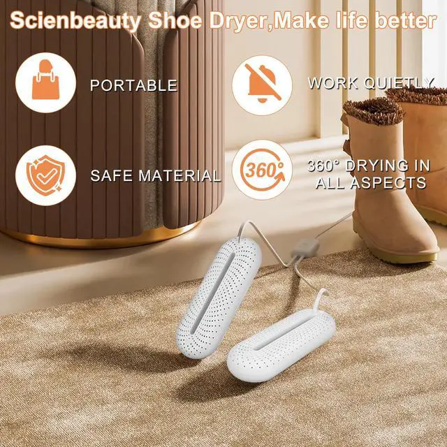 Alt view image 3 of 7 - _Mega Brand Electric Shoe Dryer, Boot Dryer, Portable Footwear Dryer Machine with 3/6/9 Hours Timer for Rainy Seasons, Warmer Drying for Shoes, Gloves, Socks, Ski Boots, US Plug, White