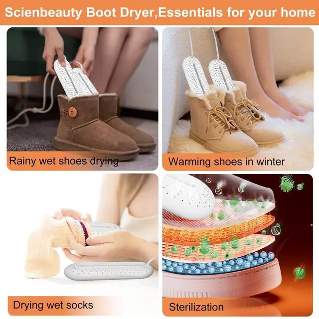 Alt view image 5 of 7 - _Mega Brand Electric Shoe Dryer, Boot Dryer, Portable Footwear Dryer Machine with 3/6/9 Hours Timer for Rainy Seasons, Warmer Drying for Shoes, Gloves, Socks, Ski Boots, US Plug, White