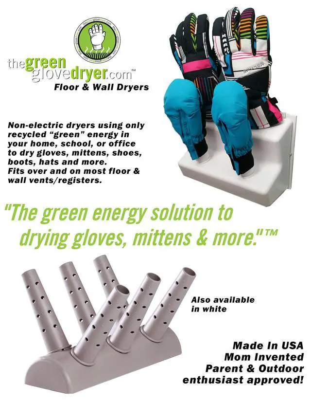 Alt view image 5 of 6 - _Mega Brand Green Glove Dryer for Hats, Gloves, Shoes & More (Eco Dryer White)