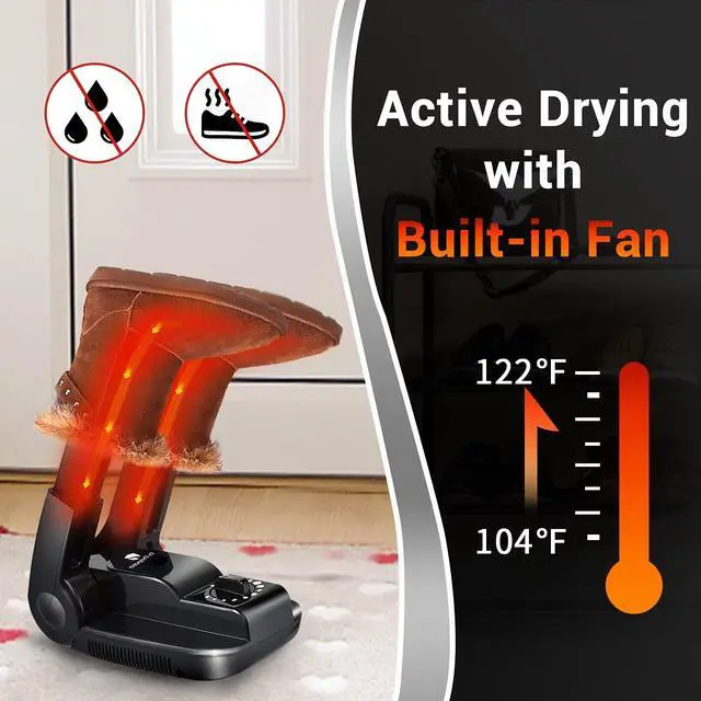 Alt view image 2 of 7 - _Mega Brand Boot Dryer Shoe Dryer, Glove Dryer & Boot Warmer with Heat Blower, Portable Adjustable Rack and Timer, Folding Design & Quick Drying for Shoes, Gloves, Hats, Socks, Ski Boots