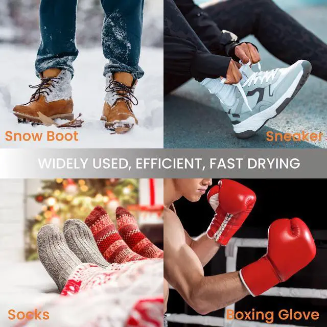Alt view image 6 of 6 - _Mega Brand Shoe Dryer Glove Dryer, Dry Wet Shoes with 360°Heat Blower, Intelligent Shoes Dryer with Four Timer, Suitable for Sneaker, Glove, Boots, Ski Boot, Helmet, Folding and hanging Design