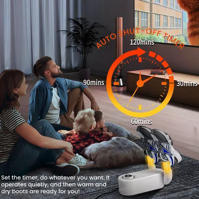 Alt view image 2 of 6 - _Mega Brand Shoe Dryer Glove Dryer, Dry Wet Shoes with 360°Heat Blower, Intelligent Shoes Dryer with Four Timer, Suitable for Sneaker, Glove, Boots, Ski Boot, Helmet, Folding and hanging Design