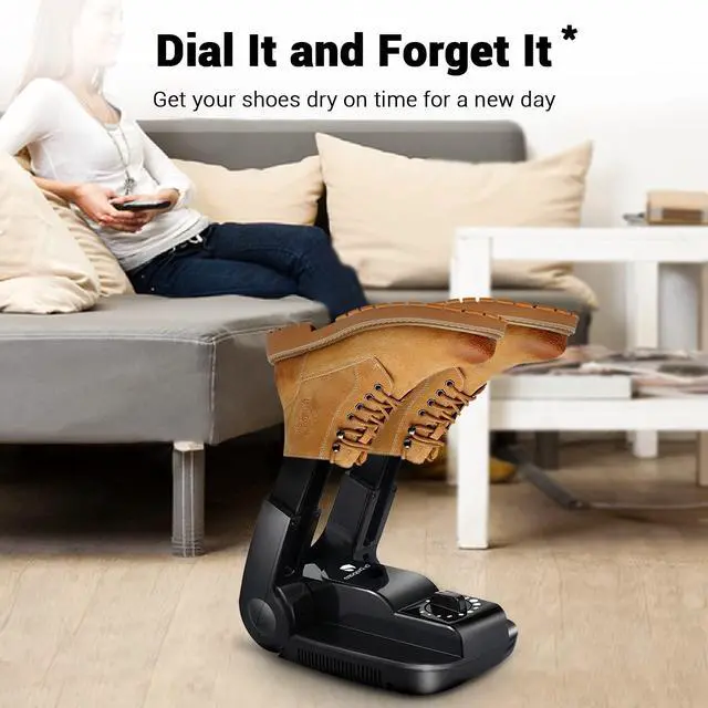 Alt view image 6 of 7 - _Mega Brand Boot Dryer Shoe Dryer, Glove Dryer & Boot Warmer with Heat Blower, Portable Adjustable Rack and Timer, Folding Design & Quick Drying for Shoes, Gloves, Hats, Socks, Ski Boots