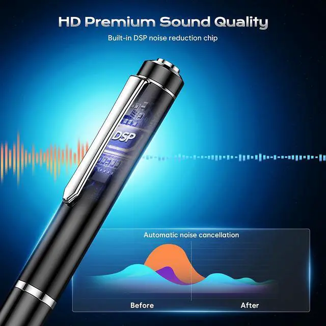 Alt view image 5 of 7 - 64GB Digital Voice Recorder - Digital Voice Activated Recorder with AI-Intelligent Noise Reduction, Voice Activated Sound Audio Tap Recorder Device for Lectures Meetings, Work, Interviews