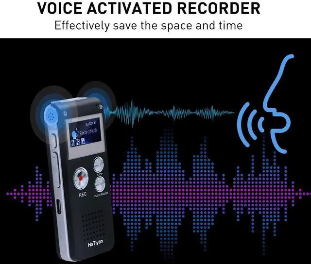 Alt view image 2 of 7 - Digital Voice Recorders 8GB Audio Recorder Voice Activated Recorder for Lectures, Meetings, Interviews Recording Device with Microphone USB Cable, MP3 Player (8GB