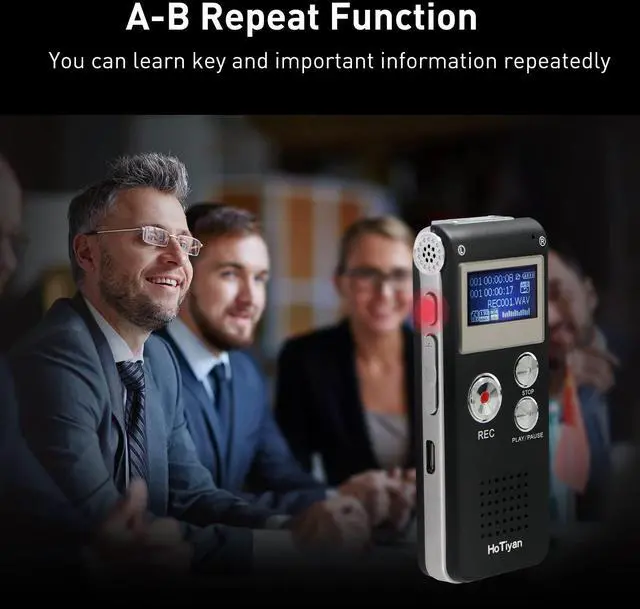 Alt view image 4 of 7 - Digital Voice Recorders 8GB Audio Recorder Voice Activated Recorder for Lectures, Meetings, Interviews Recording Device with Microphone USB Cable, MP3 Player (8GB