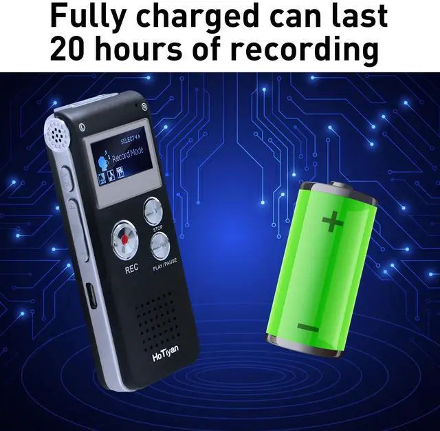 Alt view image 5 of 7 - Digital Voice Recorders 8GB Audio Recorder Voice Activated Recorder for Lectures, Meetings, Interviews Recording Device with Microphone USB Cable, MP3 Player (8GB