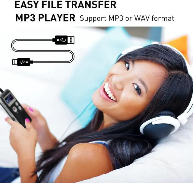 Alt view image 7 of 7 - Digital Voice Recorders 8GB Audio Recorder Voice Activated Recorder for Lectures, Meetings, Interviews Recording Device with Microphone USB Cable, MP3 Player (8GB