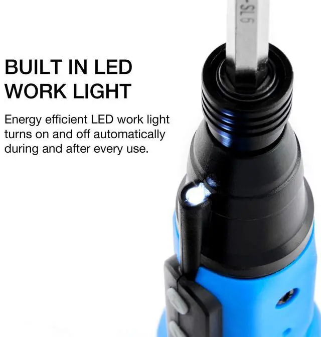 Alt view image 4 of 7 - 10577A Cordless Power Screwdriver | 1/4 Hex Auto-Lock Safety Chuck | Includes Phillips and Flathead Bit | USB Rechargeable Lithium-Ion Technology | Auto and Manual Mode