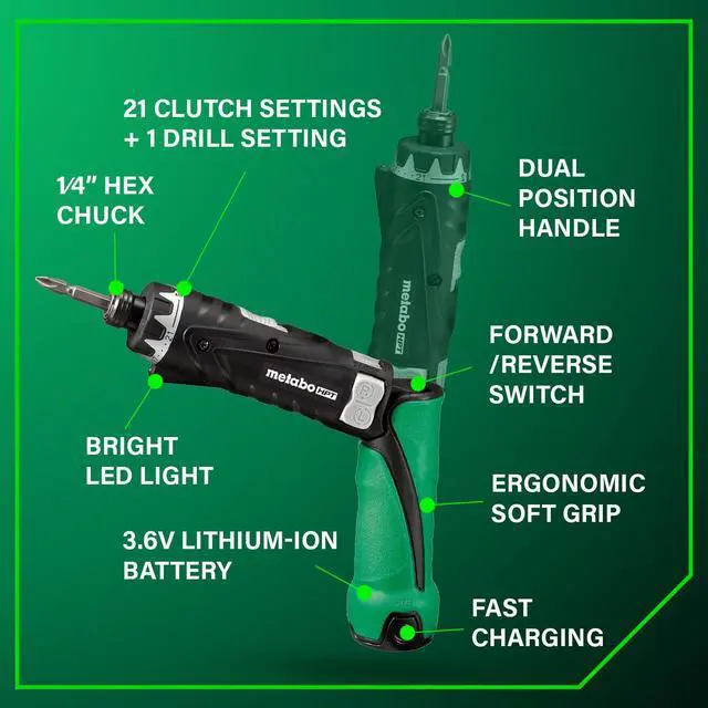Alt view image 4 of 7 - _Mega Brand 3.6V Lithium Ion Cordless Screwdriver Kit, Compact and Lightweight Power Screwdriver with 2 x 1.5Ah Batteries and Quick Charger, 21 + 1 Clutch Settings and Built-In LED Light, DB3DL2