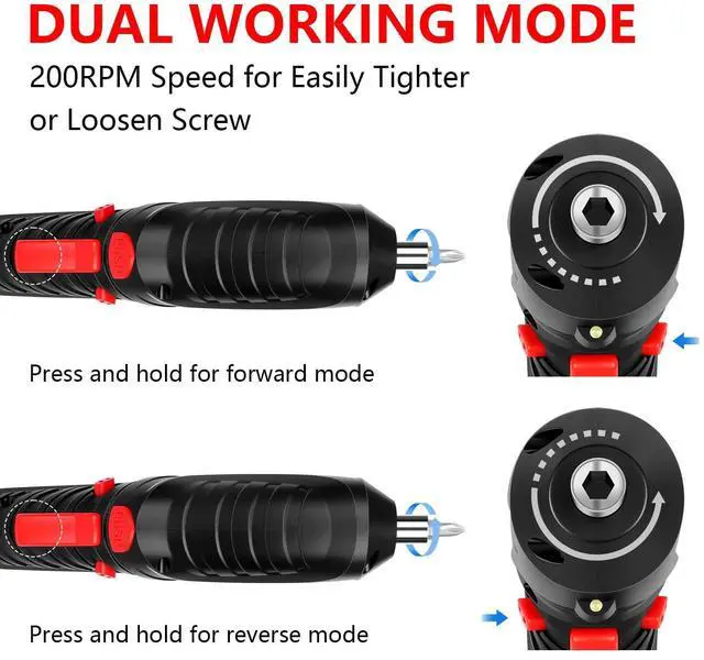 Alt view image 4 of 7 - _Mega Brand Power Screwdriver Cordless, Screwdriver Bits Set Rechargeable, 3.6V Li-ion 3.5N·m Max Torque Electric Rotatable Drill Screwdriver for Home Improvement DIY Project, 47 Pcs
