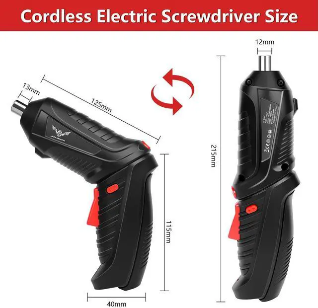 Alt view image 2 of 7 - _Mega Brand Power Screwdriver Cordless, Screwdriver Bits Set Rechargeable, 3.6V Li-ion 3.5N·m Max Torque Electric Rotatable Drill Screwdriver for Home Improvement DIY Project, 47 Pcs