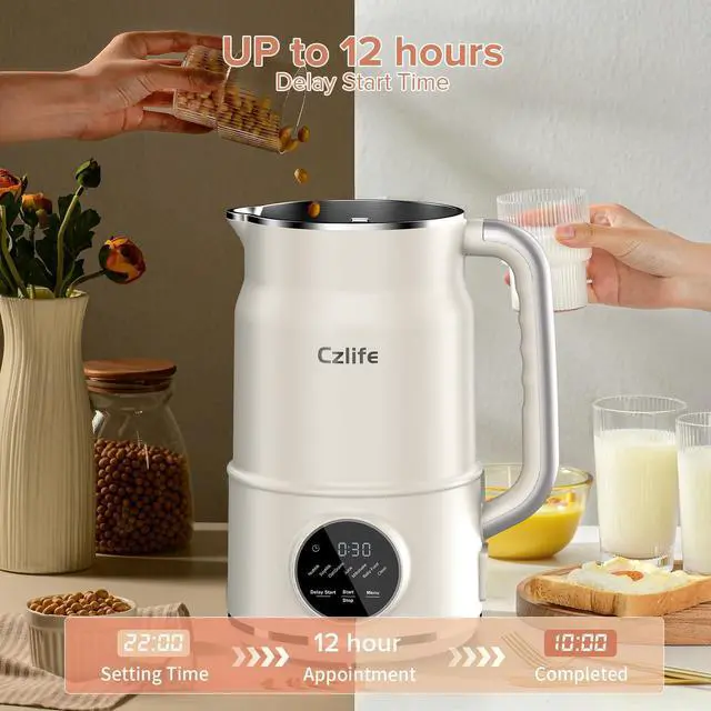 Alt view image 6 of 7 - N7 Nut Milk Maker, 50oz (1.5L) Automatic Soy Milk Maker Machine for Homemade Oat Milk, Nutmilk, Juice, Milkshake, Baby Food, Grains, Almonds Milk Maker with Delay Start/Keep Warm/Clean