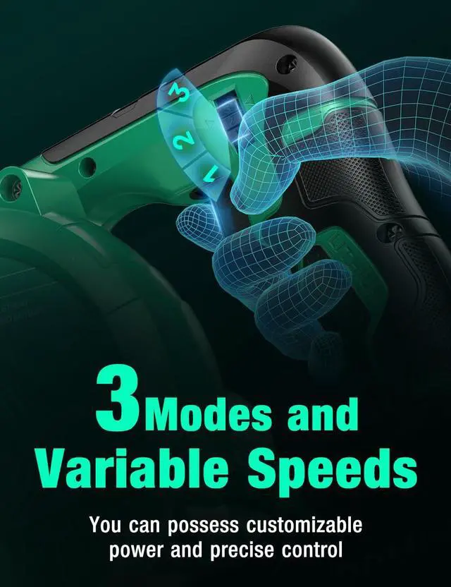 Alt view image 5 of 7 - _Mega BrandCordless Leaf Blower Vacuum Combo 4 in 1, 3 Nozzles &3 Modes for Inflation & Deflation, Extended Tube & Variable Speed, 20000RPM 150MPH, 2x2000mAh Battery Powered Leaf Blowers for Lawn Care