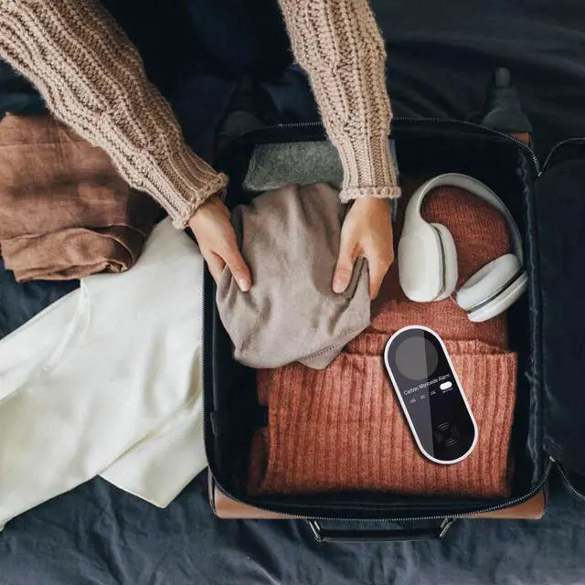 Alt view image 5 of 5 - Carbon Monoxide Detector Plug in Wall, Portable Carbon Monoxide Detector for Travel, 3-in-1 CO Detector for Home and Travel Camping(CO Gas Meter Temperature Humidity Sensor)