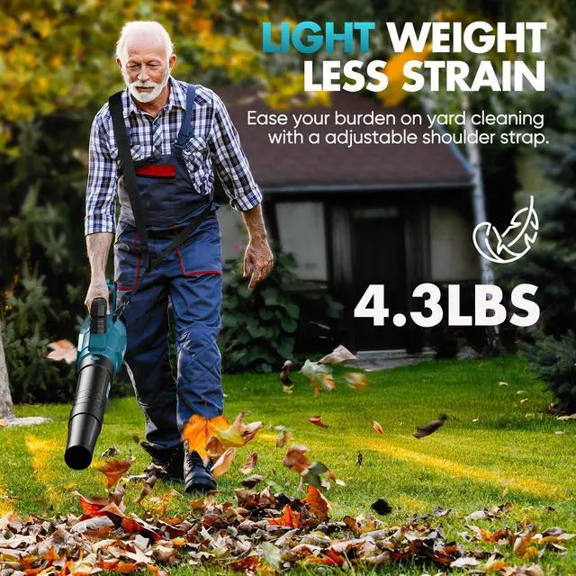 Alt view image 5 of 7 - Leaf Blower Cordless - 2025 Update 150000RPM & 3 Speed Levels Electric Leaf Blower with 2 x 4.0Ah Battery and Charger, Extension Tube Blower for Lawn Care, Yard, Garage, Blowing Leaves, Dust or Snow