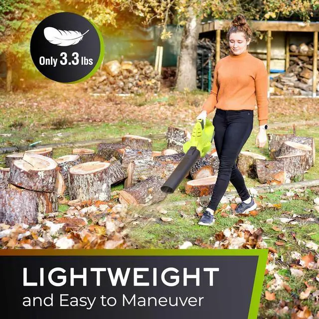 Alt view image 3 of 5 - UltraStorm Leaf Blower Cordless Electric, with 2 Batteries and Charger, 140 MPH 20 V Powerful Motor, 2 Speed Levels, 1hr Charge, Lightweight, Blowers for Lawn Care, Blower for Snow