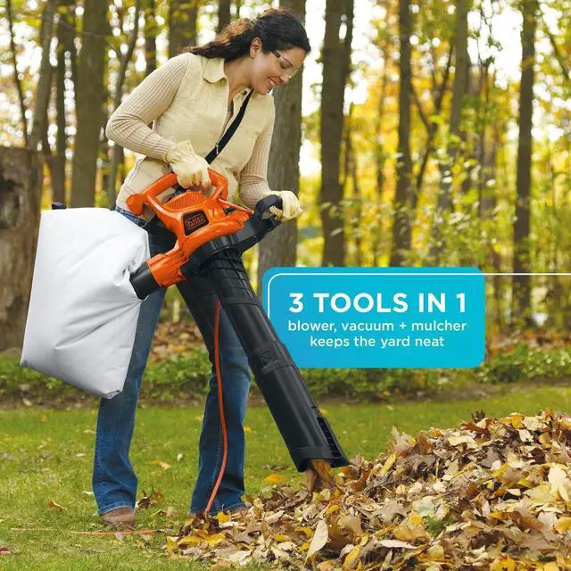 Alt view image 7 of 7 - _Mega Brand Leaf Blower Leaf Vacuum and Leaf Mulcher 3-in-1, Electric Blowers for Lawn Care, 12 Amp, 250 MPH, 400 CFM (BV6000)