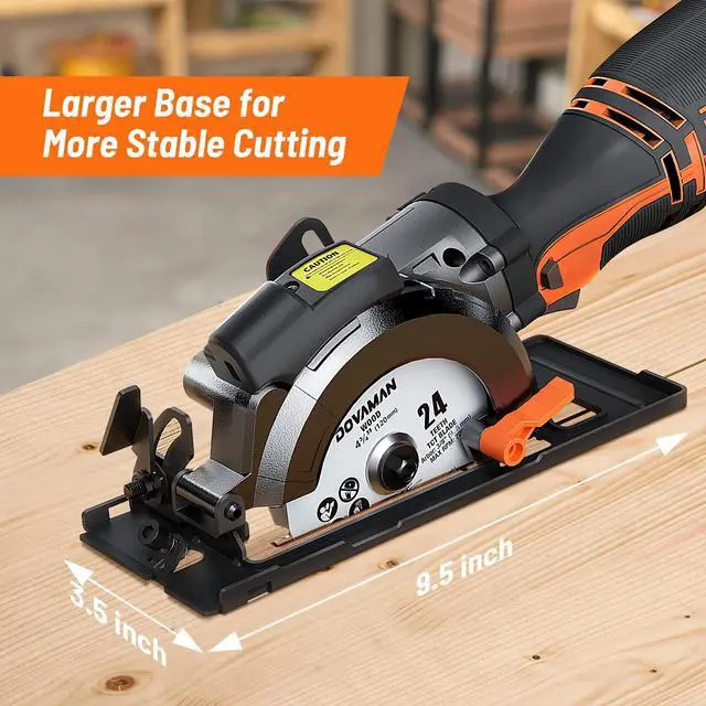 Alt view image 7 of 7 - _Mega Brand Circular Saw, 5.8A 4-1/2" Circular Saw w/Laser, Metal Auxiliary Handle, 6 Blades (4½", 4¾"), Cutting Depth 1-11/16" (90°), 1-3/8" (45°), Ideal for Wood, Soft Metal, Plastic, Tile - MCS01A