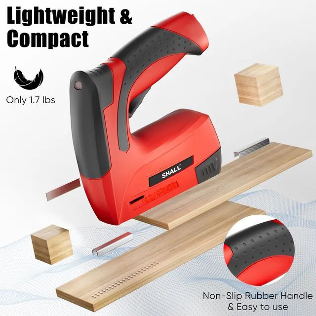 Alt view image 5 of 7 - Electric Staple Gun, 2 in 1 Cordless Upholstery Stapler Nail Gun for Wood, 4V Rechargeable Brad Nailer Kit w/ 2500 Staples Nails, Staple Remover & Fast Charger for Crafts, DIY, Decoration