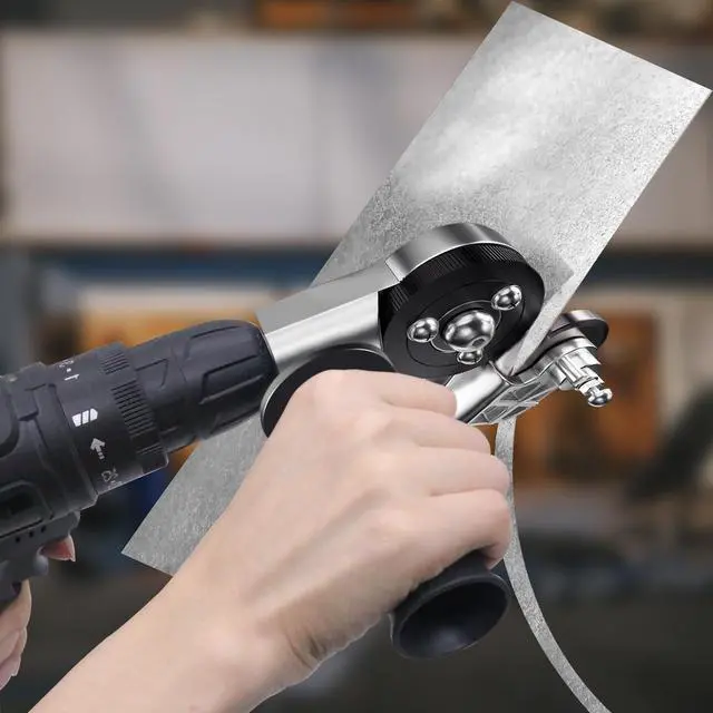 Alt view image 3 of 7 - Sheet Metal Cutter for Drill, Sheet Metal Cutter Drill Attachment | Metal Nibbler Drill Attachment, Electric Drill Metal Cutter Attachment for Cutting Iron, White Sheet, Steel, Copper, Aluminum