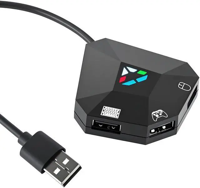 Main image of _Mega Brand Keyboard and Mouse Adapter for Nintendo Switch, Wired Keyboard and Mouse Converter for PS4 PS3 Xbox ONE/360 Console Series Converter, Custom Mapping, 8 Keys Storage, Reset Button, FPS, TPS
