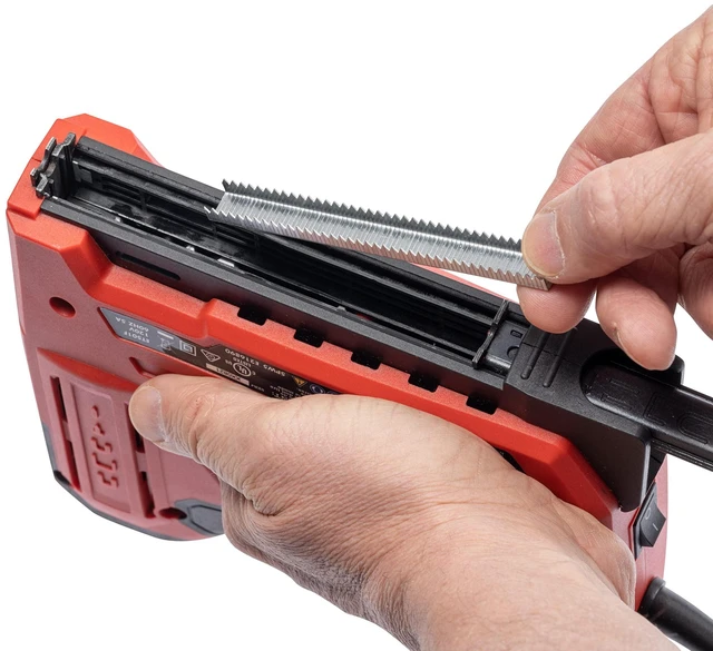 Alt view image 4 of 6 - ET501F 5-in-1 Electric Staple, Nail Gun, Wire Stapler, Brad Nailer | Corded Professional Electric Staple and Nail Gun for Upholstery, Framing, Insulation, Crafts, Fencing, and Cable, Black/Red