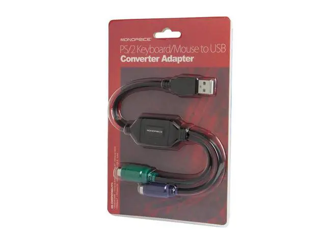 Alt view image 4 of 4 - _Mega Brand PS/2 Keyboard/Mouse to USB Converter Adapter, Black