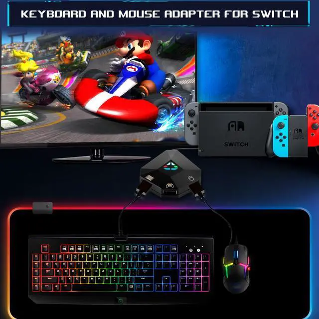 Alt view image 3 of 7 - _Mega Brand Keyboard and Mouse Adapter for Nintendo Switch/PS4/PS3/Xbox One/Xbox 360 Consoles, Switch Adapter Support Custom Mapping & Mouse Sensitivity Adjustment, Wired Keyboard and Mouses Converter