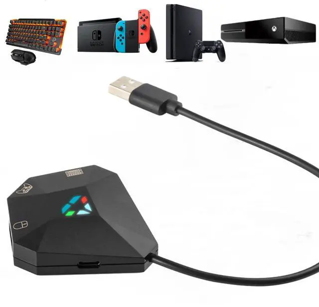 Main image of _Mega Brand Keyboard and Mouse Adapter for Nintendo Switch/PS4/PS3/Xbox One/Xbox 360 Consoles, Switch Adapter Support Custom Mapping & Mouse Sensitivity Adjustment, Wired Keyboard and Mouses Converter