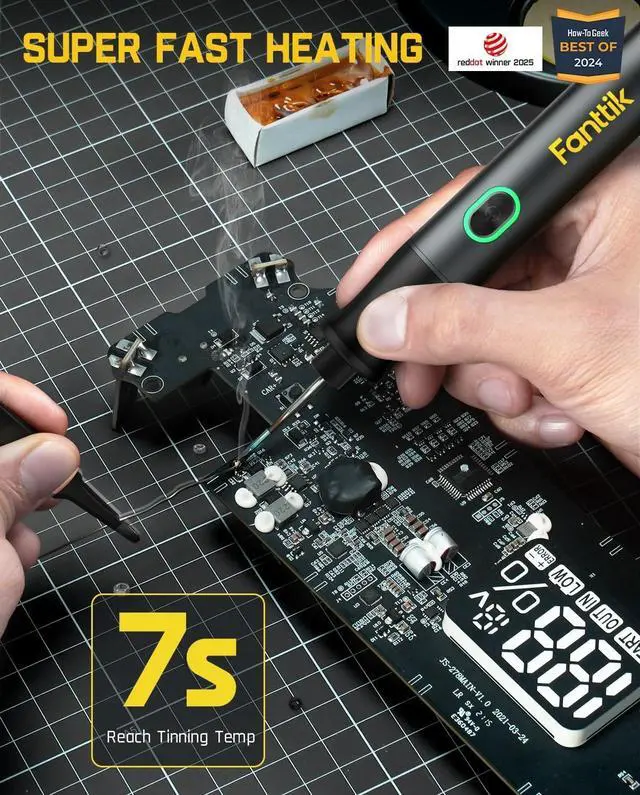 Alt view image 2 of 7 - _Mega Brand T1 Max Soldering Iron Kit, Cordless Soldering Iron, 7 Seconds Fast Heating(390°F-840), Auto Sleep, 4 Precision Soldering Tips(C210), 360° Swivel Stand, Soldering Iron for Precision Repair