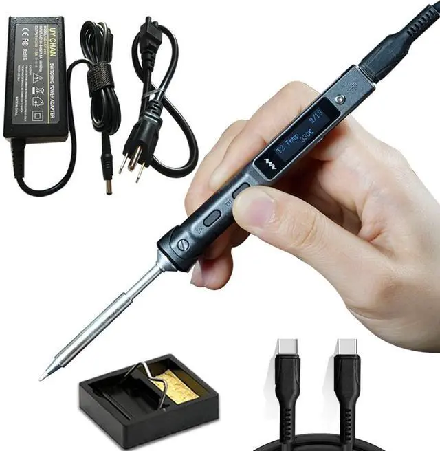 Main image of Original TS101 Soldering Iron Station Kit Upgraded from TS100 DC 65W PD 45W Power Programmable Smart Mini Electric Portable Soldering Pen with B2 Solder Tip USB Type C Cable
