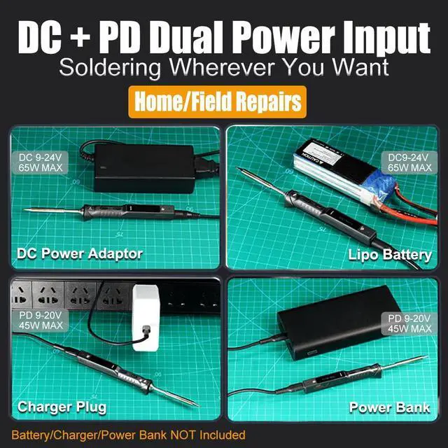 Alt view image 3 of 7 - Original TS101 Soldering Iron Station Kit Upgraded from TS100 DC 65W PD 45W Power Programmable Smart Mini Electric Portable Soldering Pen with B2 Solder Tip USB Type C Cable