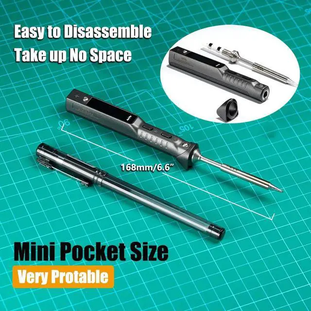 Alt view image 7 of 7 - Original TS101 Soldering Iron Station Kit Upgraded from TS100 DC 65W PD 45W Power Programmable Smart Mini Electric Portable Soldering Pen with B2 Solder Tip USB Type C Cable