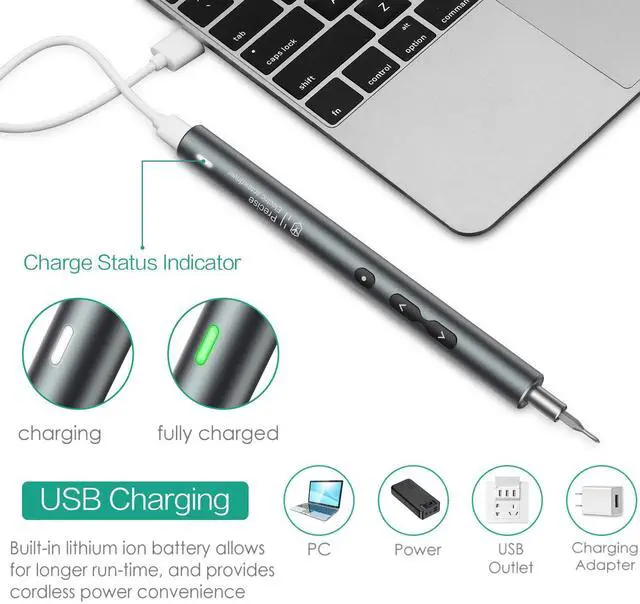 Alt view image 6 of 7 - Electric Screwdriver, 28 in 1 Mini Precision Screwdriver Set, Rechargeable Repair Tools Kit, with Type-C Charging for Smartphones,Toys, PC