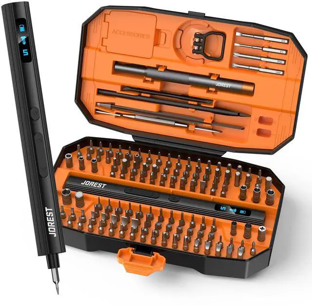 Main image of 155 in 1 Mini Electric Screwdriver Cordless, Precision Power Screwdriver Set, 5 Torque Levels (Max 0.75N.m), Gifts for Men, Magnetic Repair Tool Kit for iPhone, PC, Laptop, PS4 PS5, Xbox, Watch