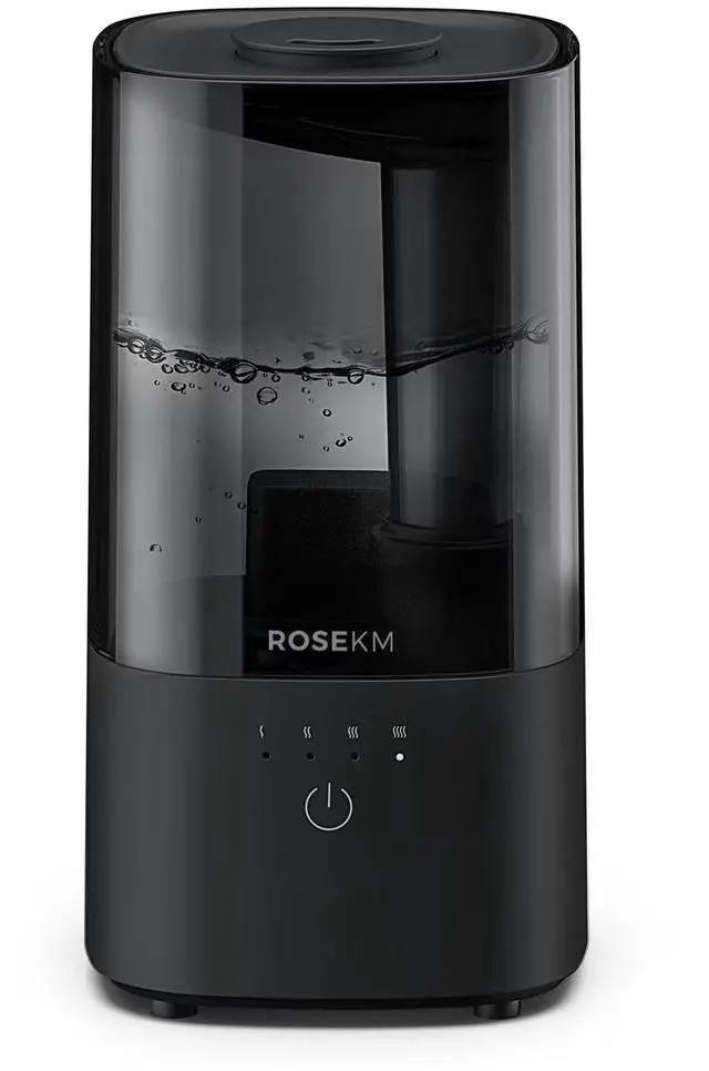 Main image of _Mega Brand Humidifiers for Bedroom (1.1L), Small Cool Mist Humidifier for Home Plant and Baby Nursery, Quiet Ultrasonic Humidifier with 360° Nozzle, Auto Shut-Off, Filterless, Black