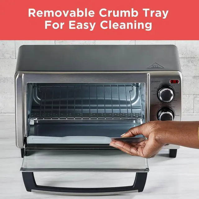 Alt view image 5 of 6 - 4-Slice Convection Oven, Stainless Steel, Curved Interior Fits a 9 inch Pizza, TO1313SBD