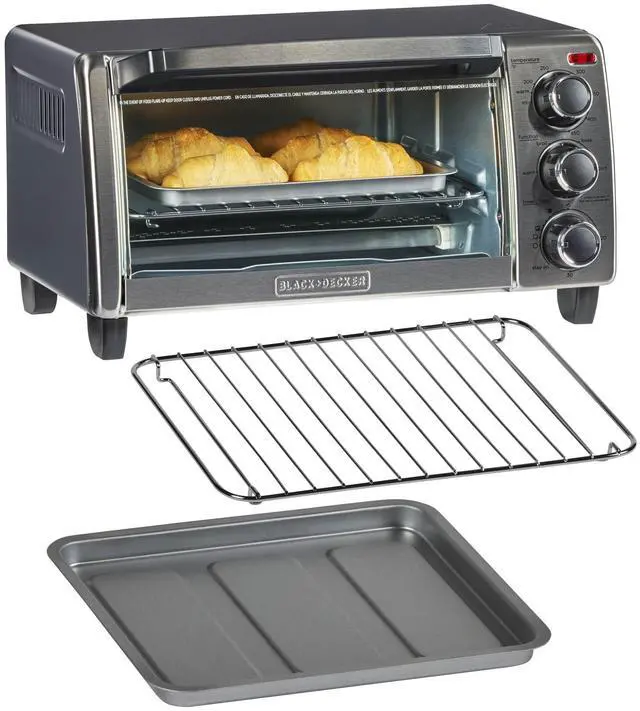 Alt view image 6 of 6 - 4-Slice Convection Oven, Stainless Steel, Curved Interior Fits a 9 inch Pizza, TO1313SBD