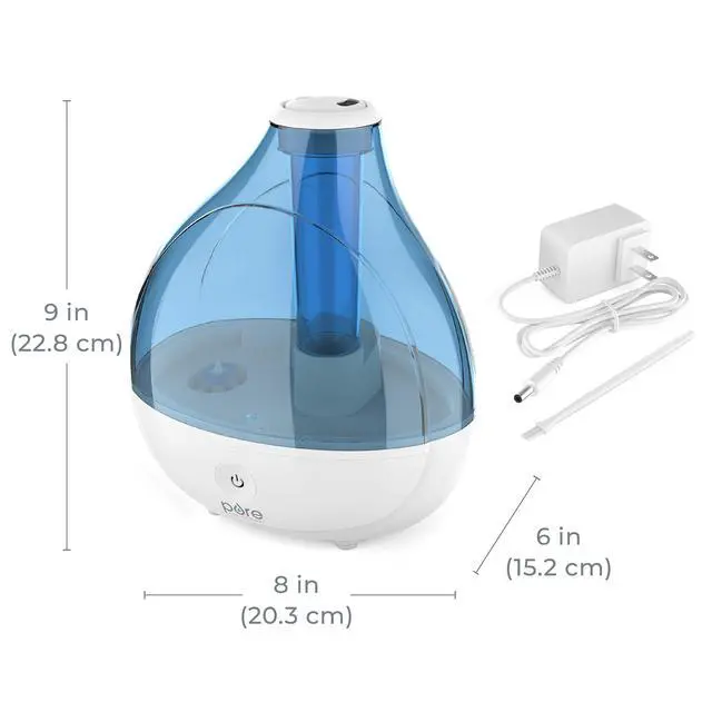 Alt view image 7 of 7 - _Mega Brand MistAire Ultrasonic Cool Mist Humidifier - Quiet Air Humidifier for Bedroom, Nursery, Office, & Indoor Plants - Lasts Up To 25 Hours