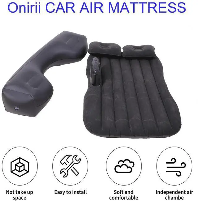 Alt view image 3 of 7 - _Mega Brand Inflatable Car Air Mattress Back Seat Bed with Air Pump,55 "x 35" Portable Thickened Car Travel Camping Sleeping Air Mattress Blow Up Bed for Car Universal SUV